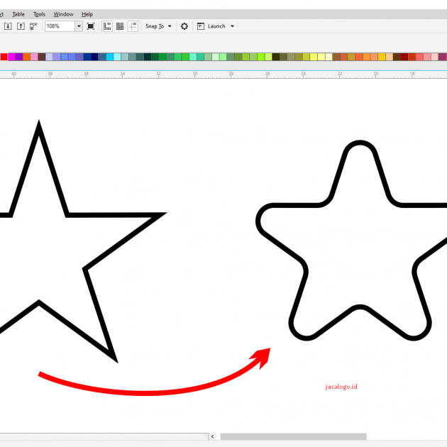 Cara membuat bintang dengan garis lengkung CorelDraw