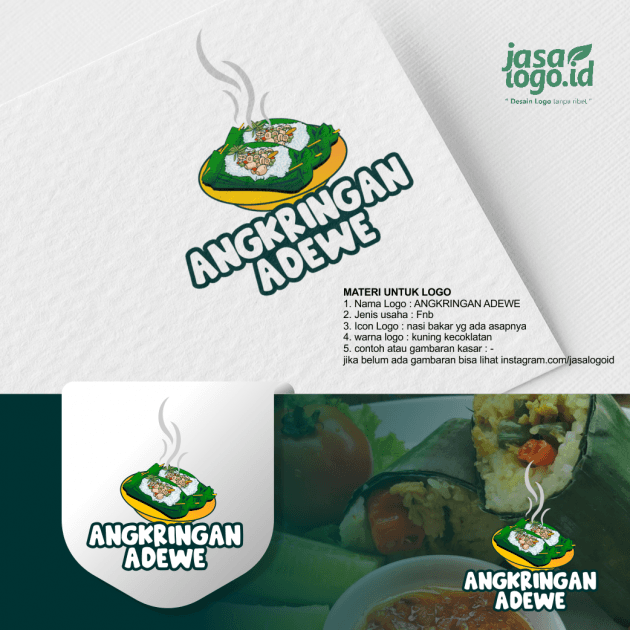 Jasa Desain Logo Nasi Bakar Untuk Angkringan Adewe
