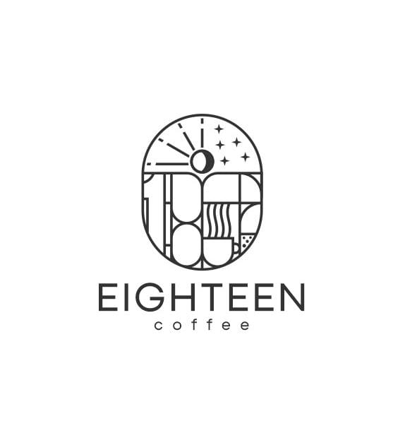 Jasa Desain Logo Kedai Kopi EIGHTEEN