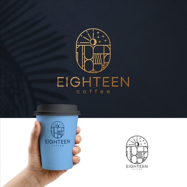 Jasa Desain Logo Kedai Kopi EIGHTEEN