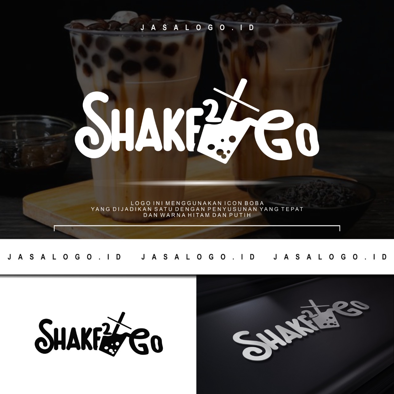 Jasa Desain Logo Minuman BOBA untuk Shake2Go