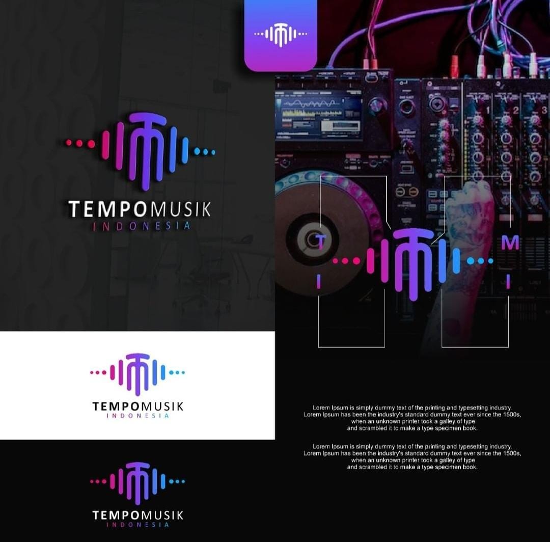 Desain Logo Studio Musik TEMPO MUSIK INDONESIA