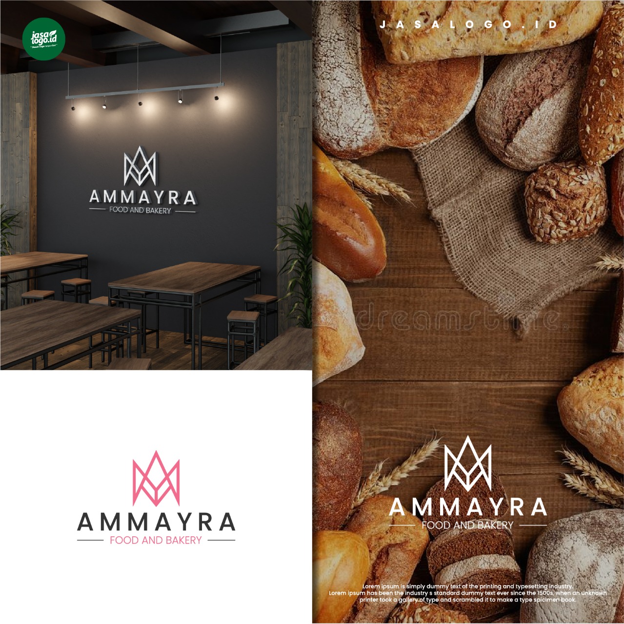 Jasa Desain food bakery logo Ammayra