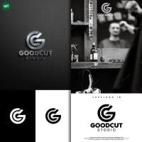 Desain Logo Barber Shop GoodCut Studio