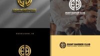 Desain Logo Profesional Barber School - Eight Barber Club