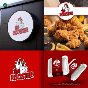 Jasa Desain Logo Makanan chicken wings untuk Rooster