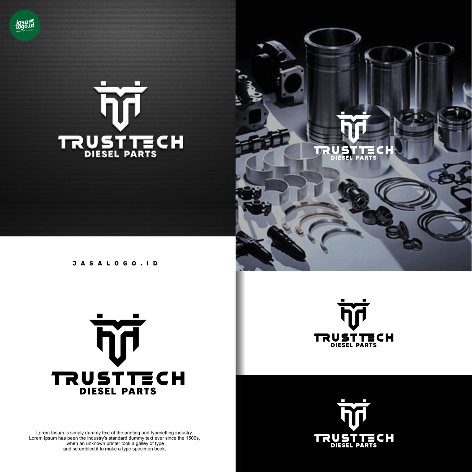 Desain Logo bengkel diesel Keren untuk Trust Tech