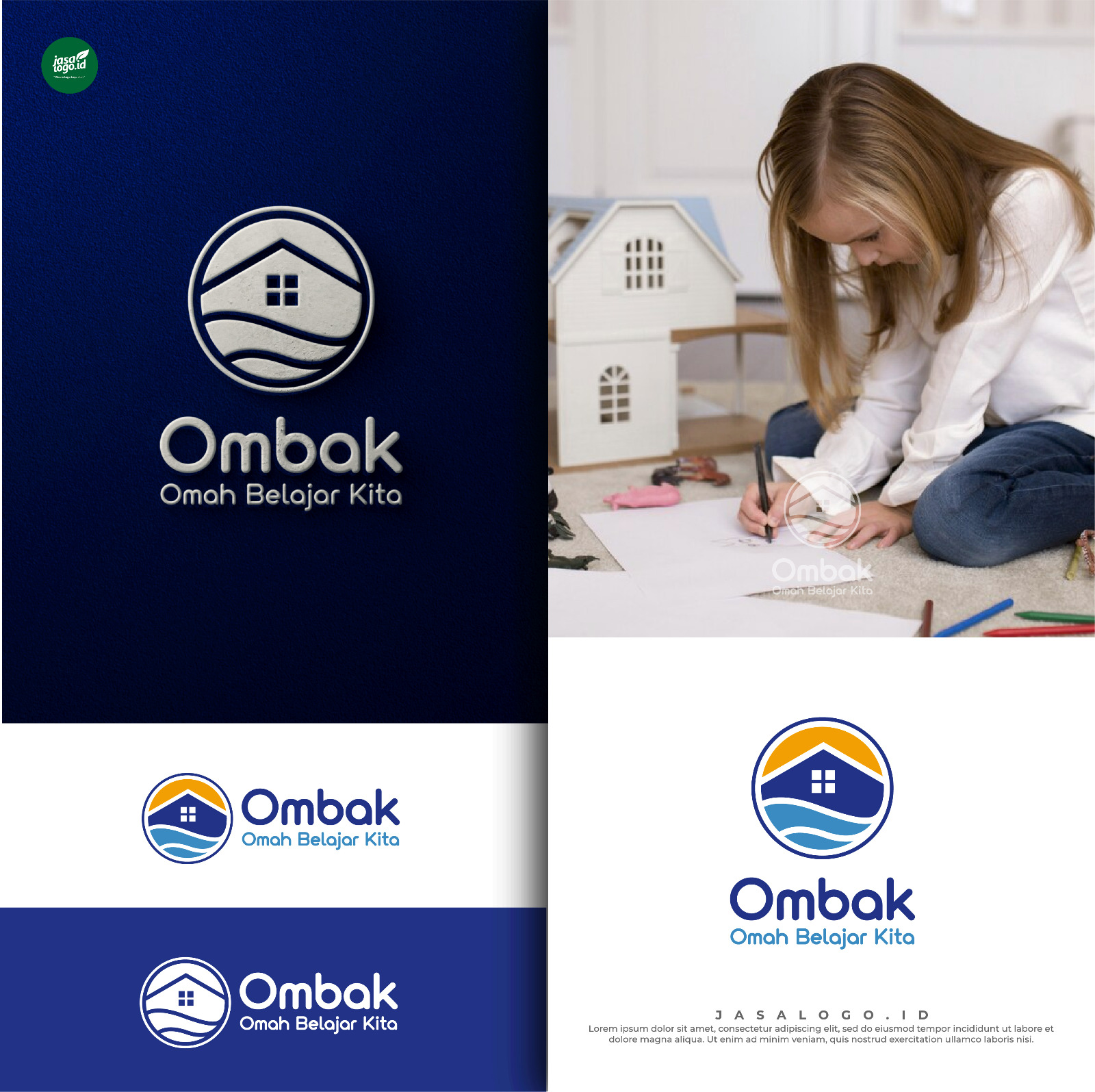 Desain Logo Bimbel OMBAK
