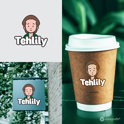 Desain Logo Es Teh untuk Teh Tehlily