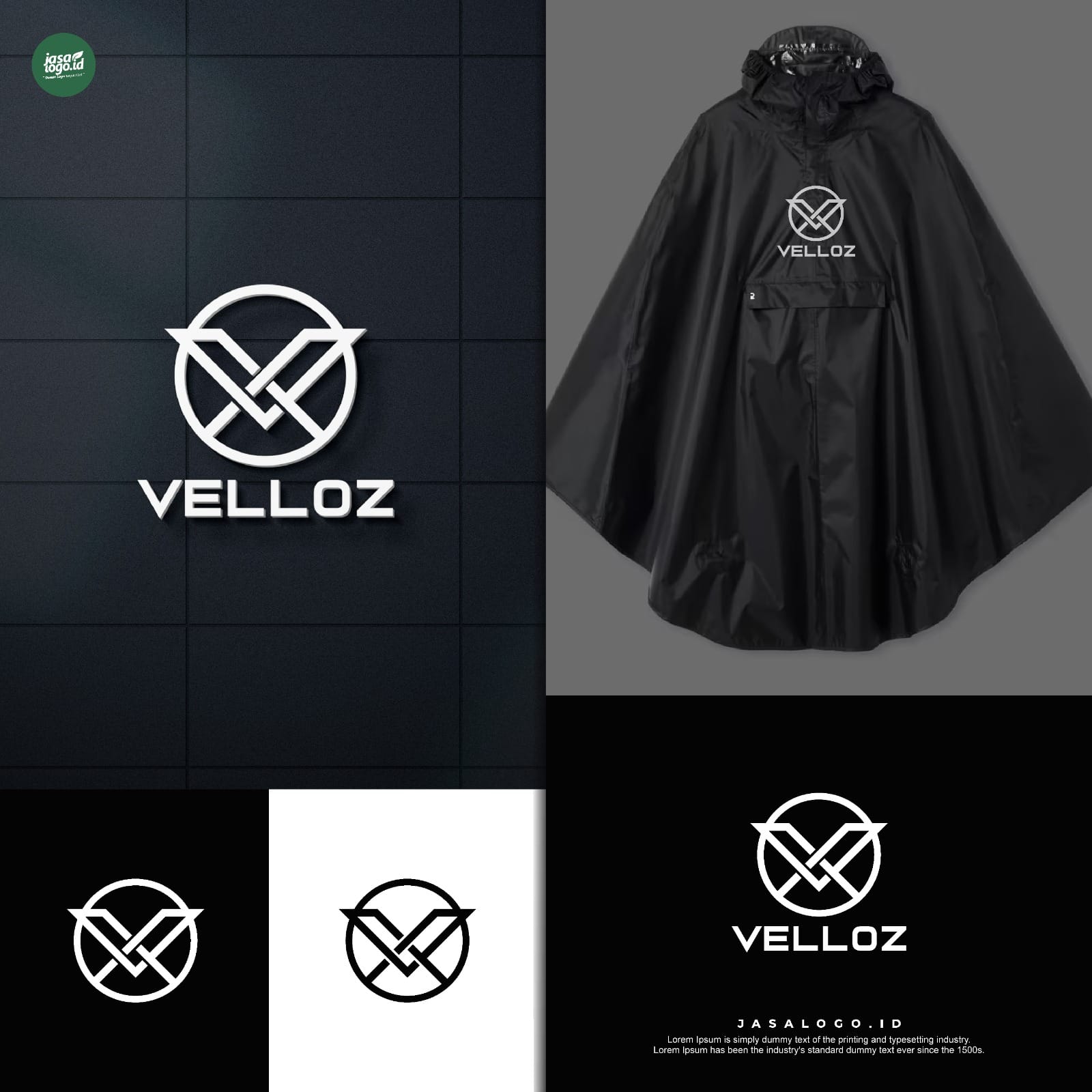 Desain Logo Jaz Hujan untuk Brand Velloz