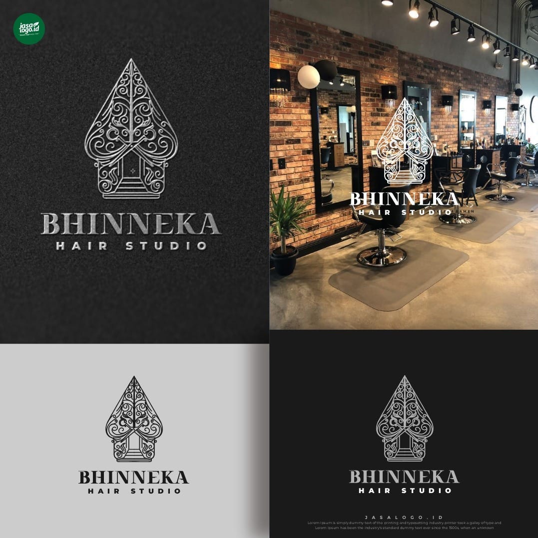 Desain Logo Barbershop Keren Bhinneka