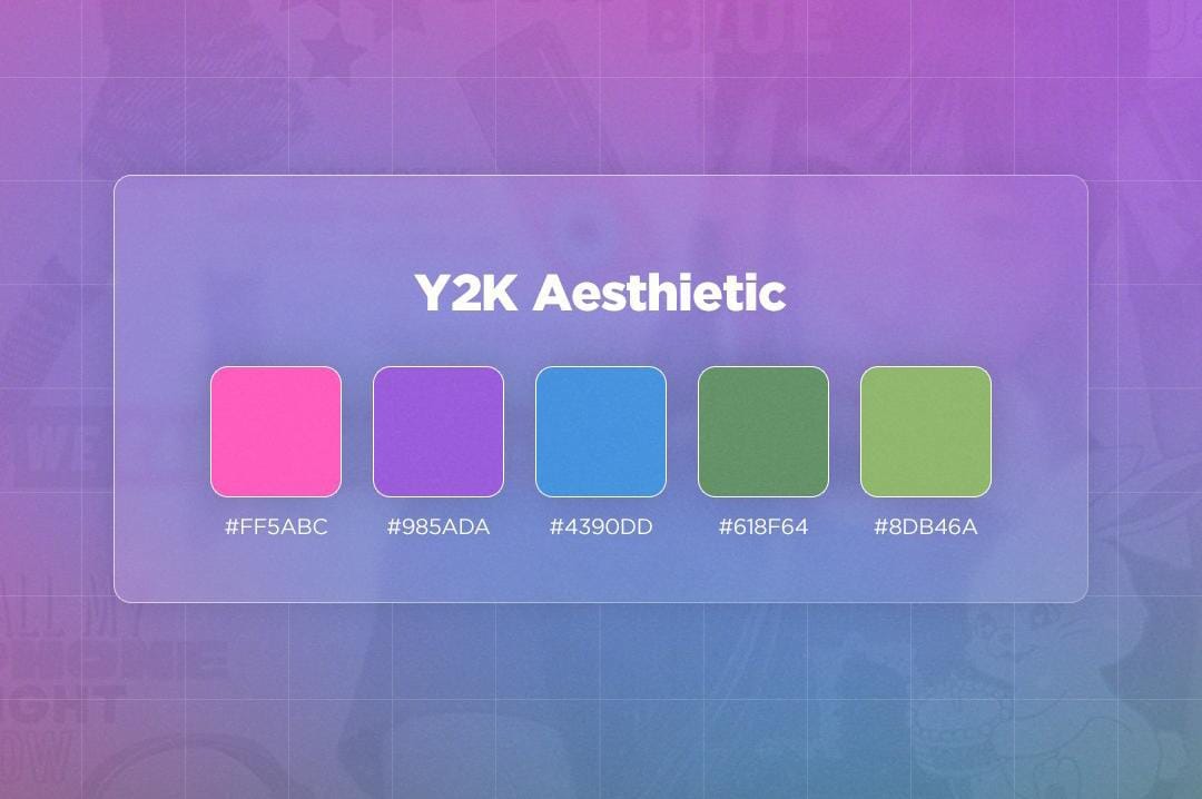 Palet Warna Desain Y2K yang Cerah dan Menarik