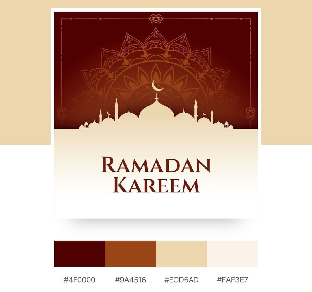 Palet Warna Desain Ramadhan Kareem yang Adem dan Hangat