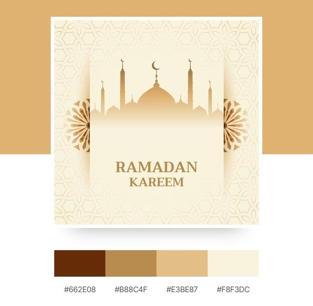 Palet Warna Desain Ramadhan Kareem yang Adem dan Hangat
