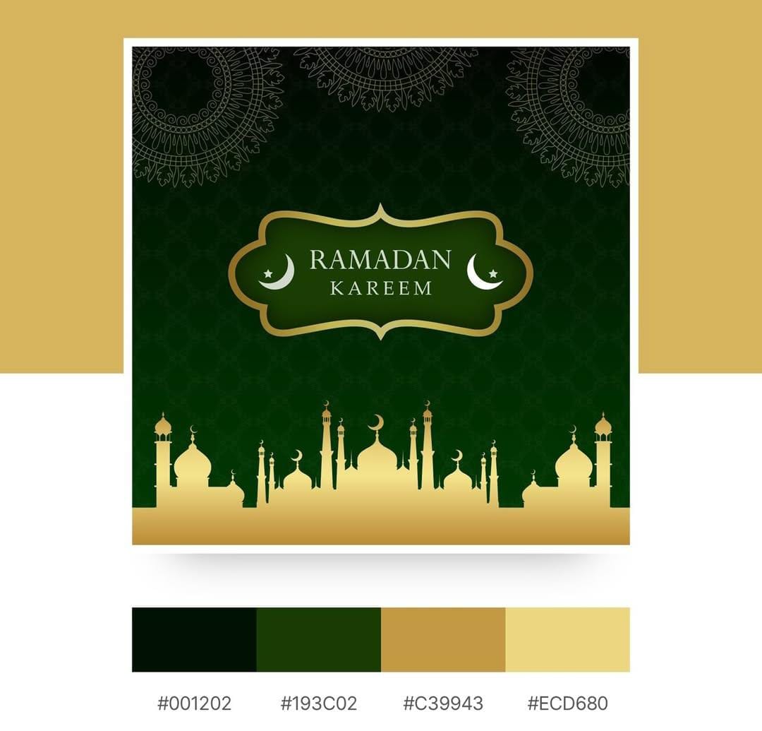 Palet Warna Desain Ramadhan Kareem yang Adem dan Hangat