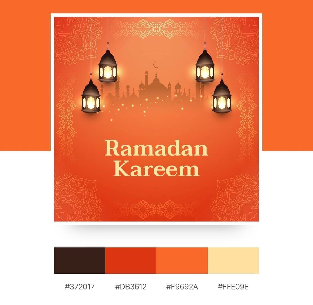 Palet Warna Desain Ramadhan Kareem yang Adem dan Hangat