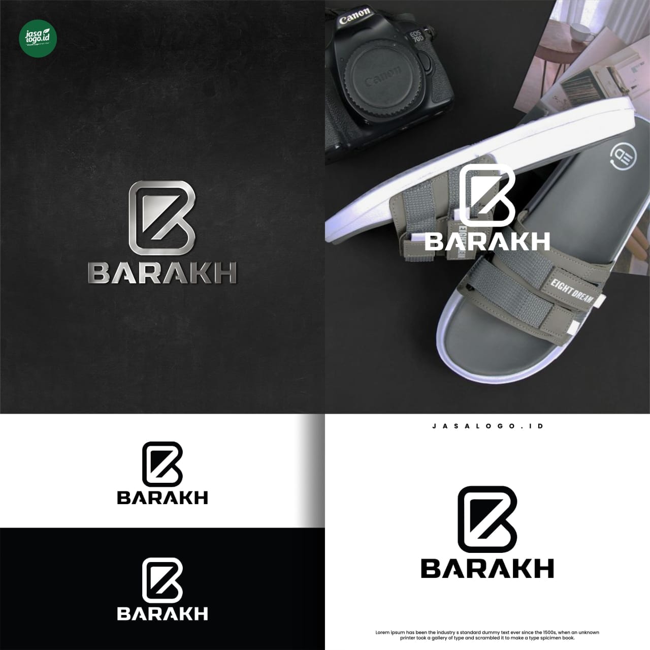 Style Logo Fashion Warna Hitam Putih yang High-end