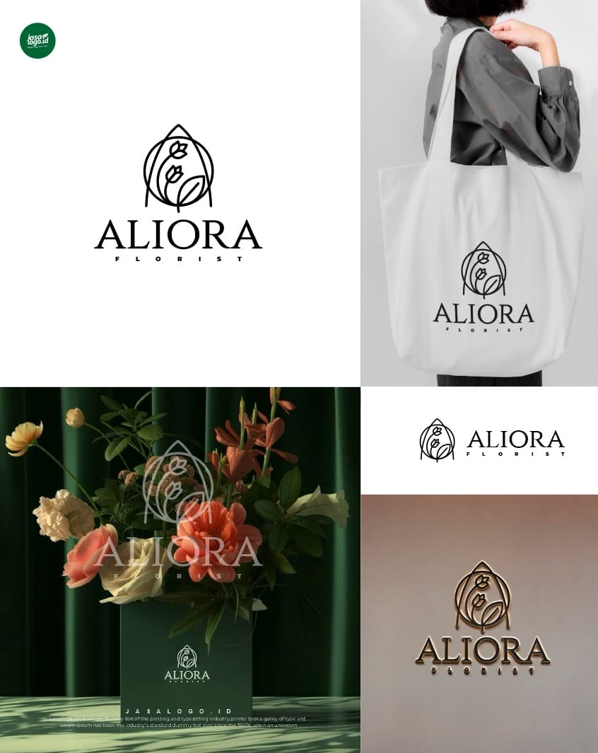 Desain Logo Aliora Floristy