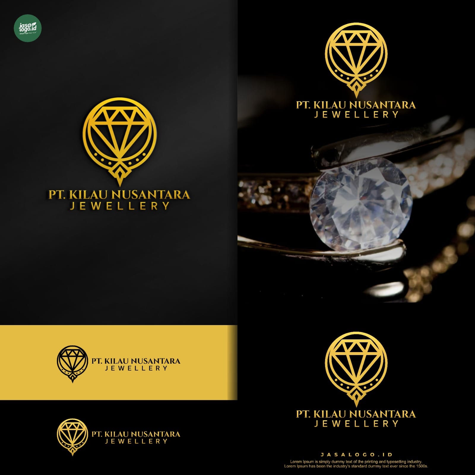 Logo Warna Emas dalam Berbagai Jenis Brand