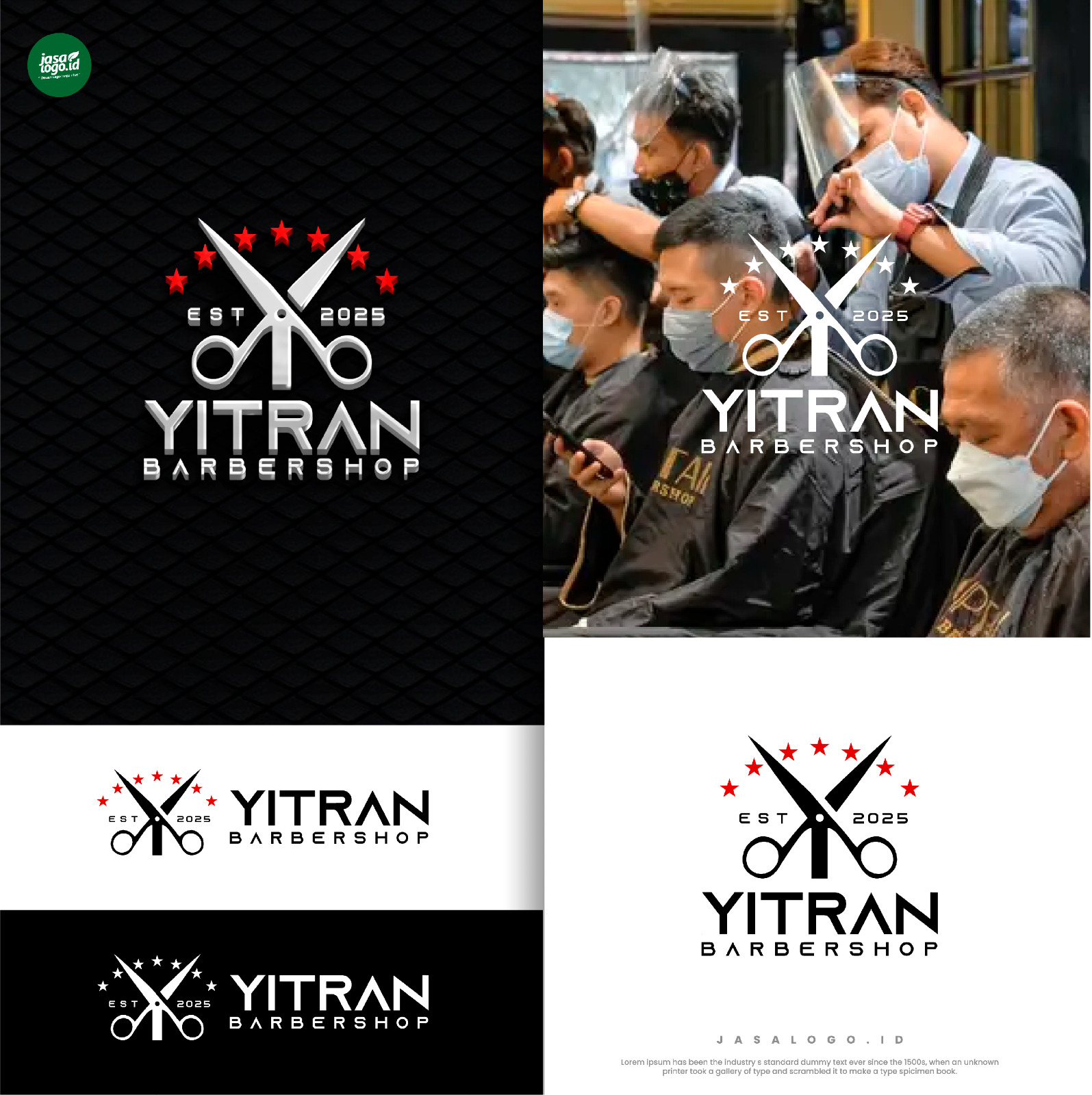 Desain logo Yitran Barbershop