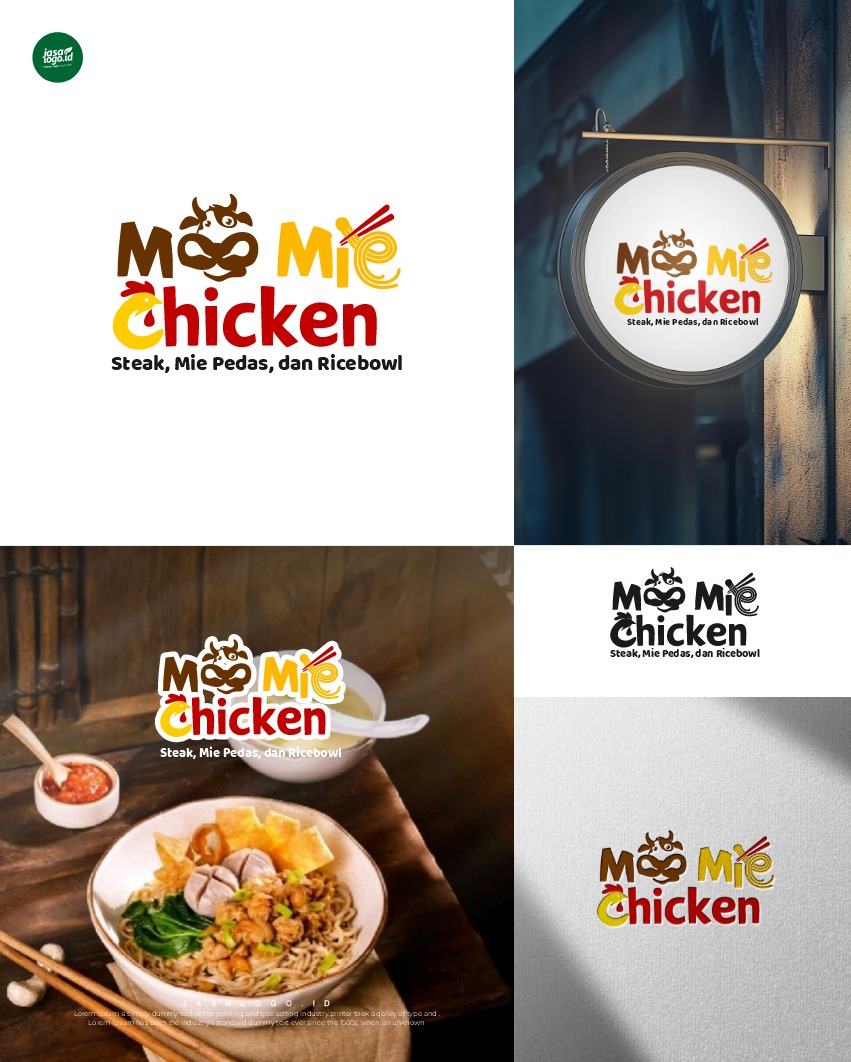 Desain logo Moo Mie Chicken Desain logo Moo Mie Chicken