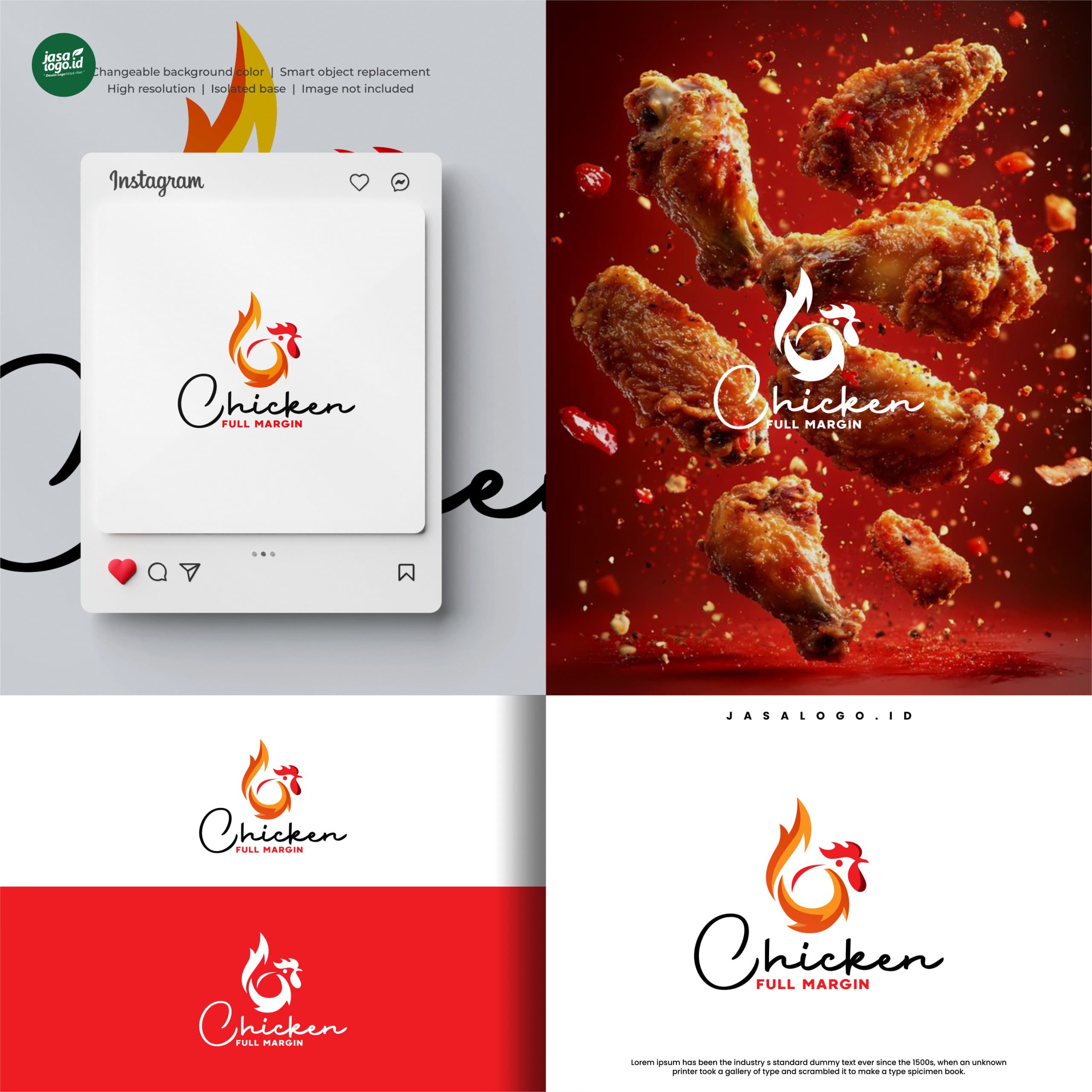 Desain Logo Chicken Full Margin Desain Logo Makanan Chicken Full Margin
