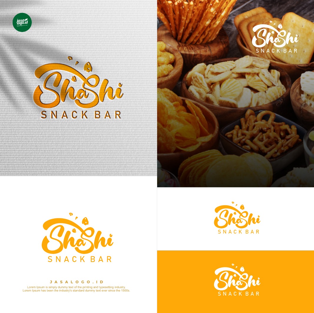 DEsain Logo Shashi Snack Bar Bagaimana Kontras Tipografi Menciptakan Fokus, Hierarki, dan Kepribadian Logo?