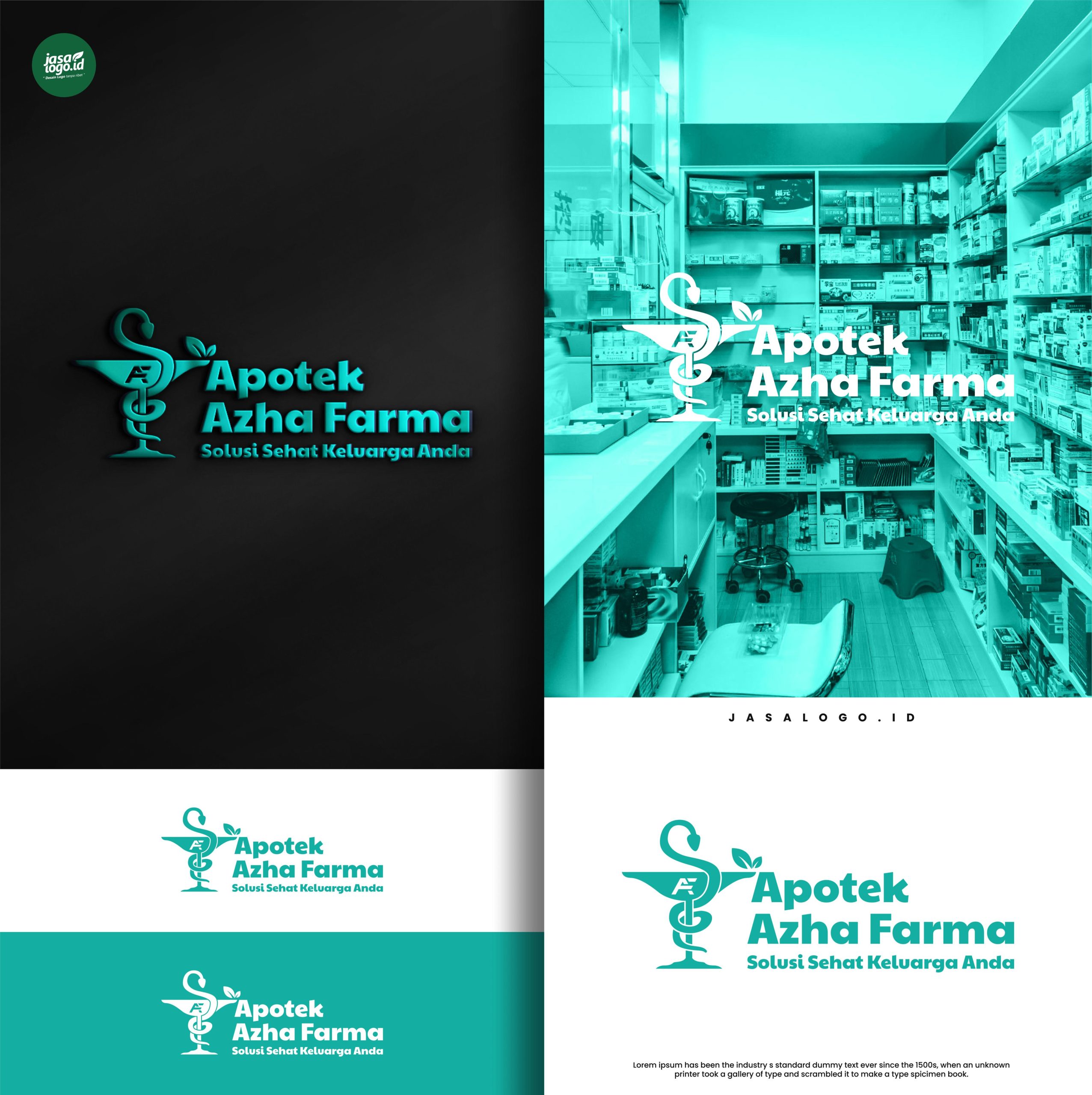 Desain Logo Apotek Azha Farma