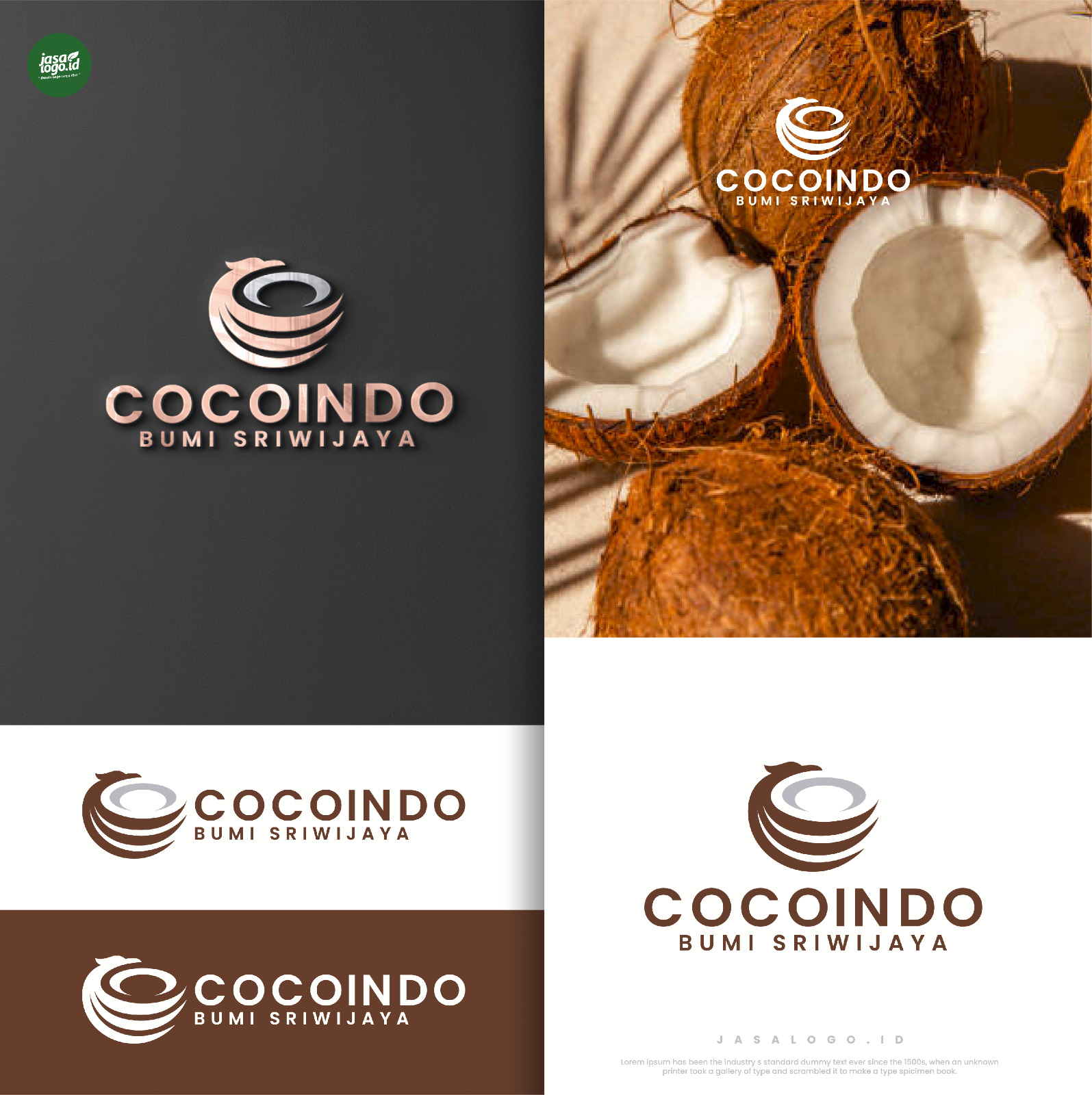 Desain Logo Cocoindo Bumi Sriwijaya Peran Warna Coklat dalam Branding Modern yang Premium dan Hangat