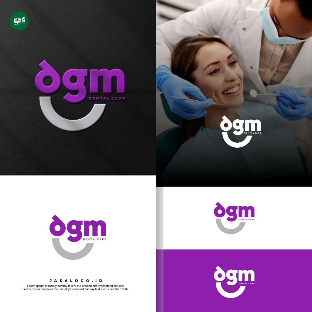 Kesan Visual Warna Pink dan Ungu dalam Desain Logo Logo DGM Dental Care