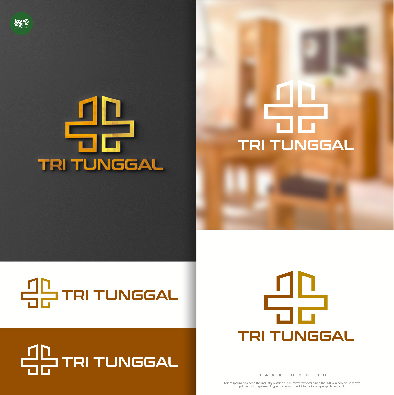 Desain Logo Furnitur Tri Tunggal Rahasia Psikologi dibalik Gaya Logo Simetris: Serius dan Terpercaya