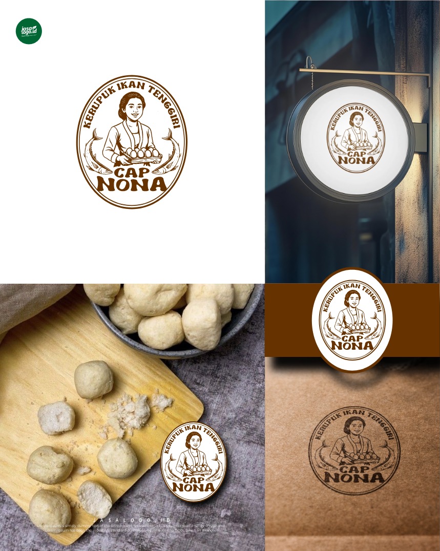 Desain Logo Kerupuk Ikan Tenggiri Cap Nona Desain Logo Kerupuk Ikan Tenggiri Cap Nona