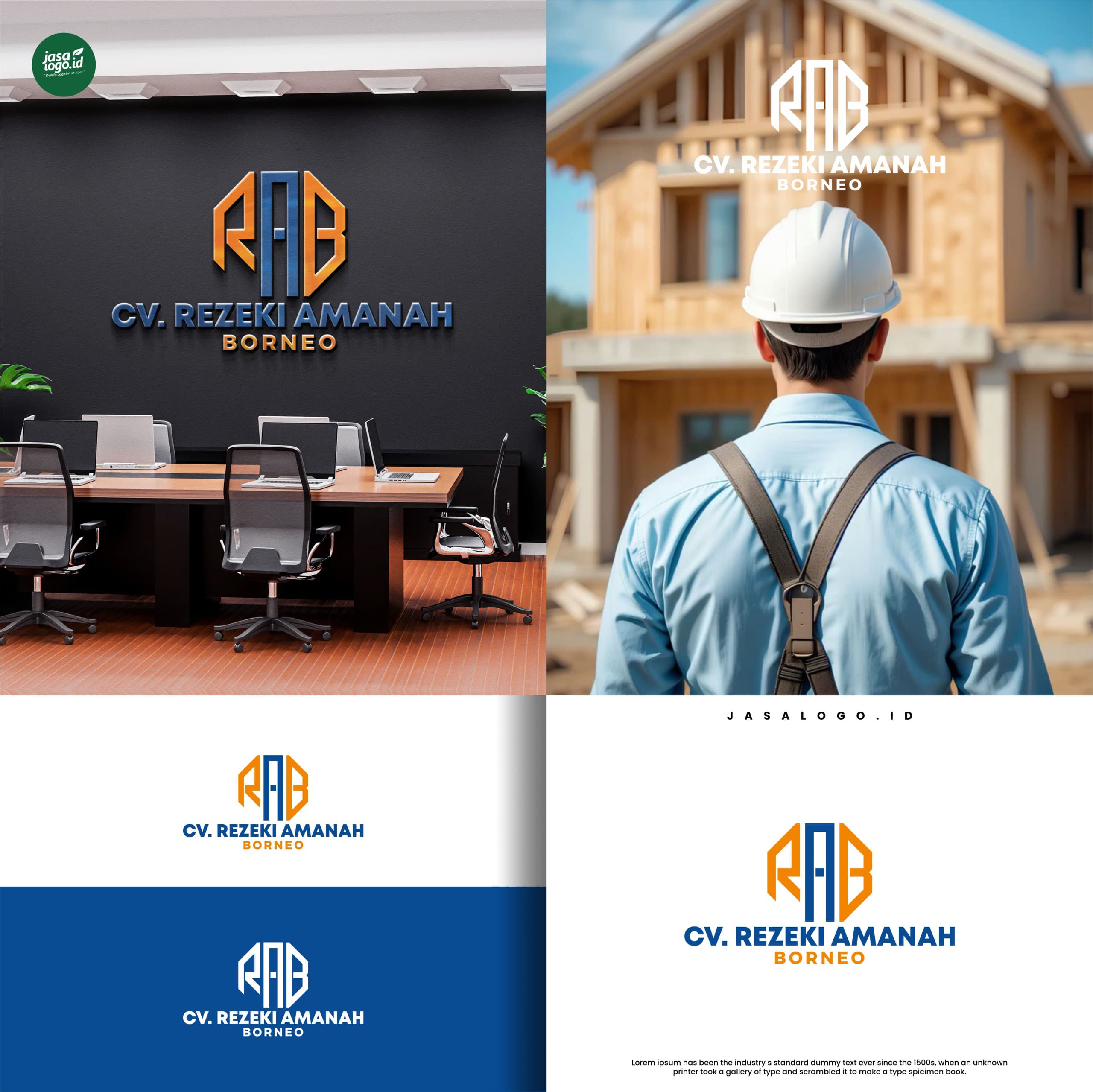 Kesan Kombinasi Warna Biru dan Oranye dalam Logo Modern 