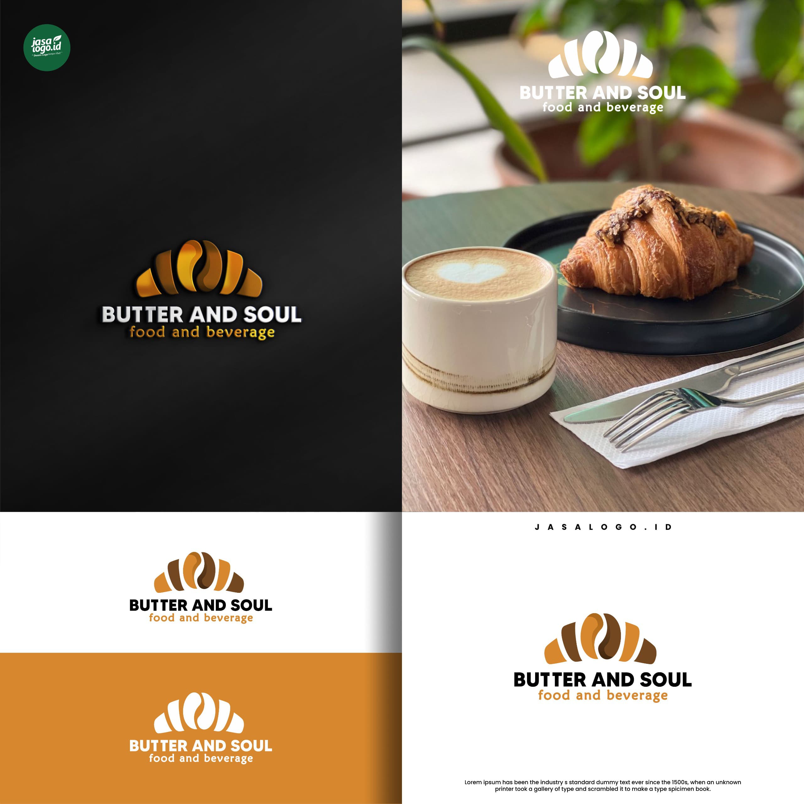 Desain Logo Makanan BUTTER AND SOUL 