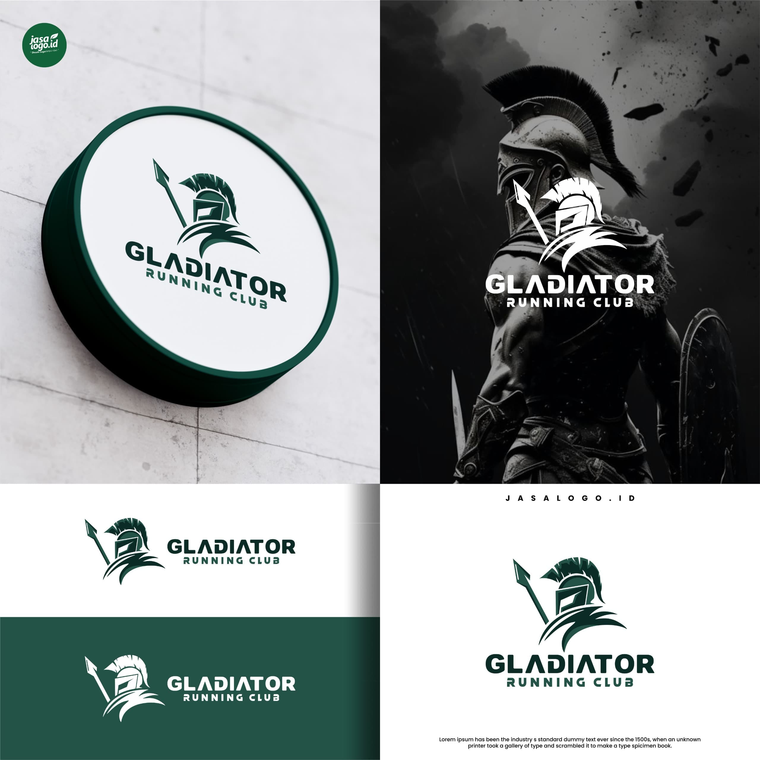 Desain Logo Klub Lari Gladiator Running Club