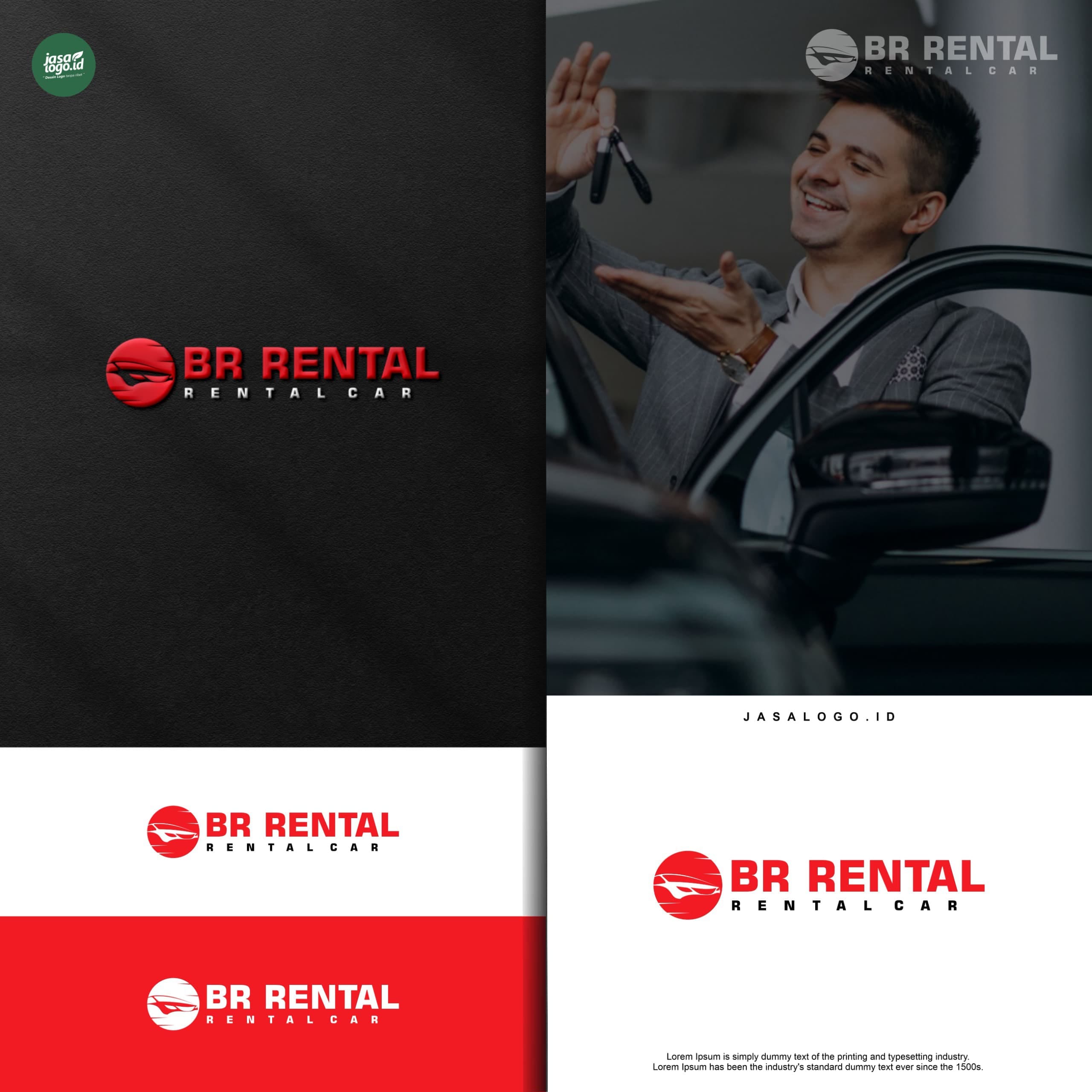 Desain Logo Rental Mobil BR RENTAL