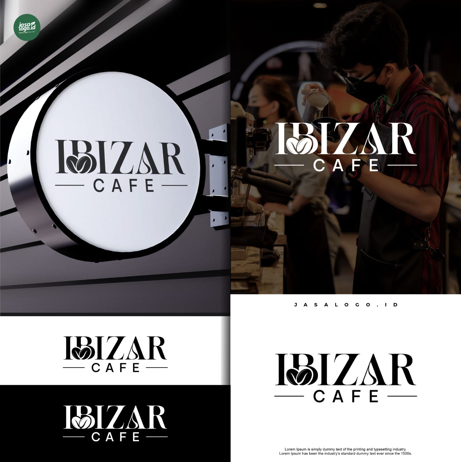 Contoh Kontras Gaya Huruf dalam Logo Wordmark