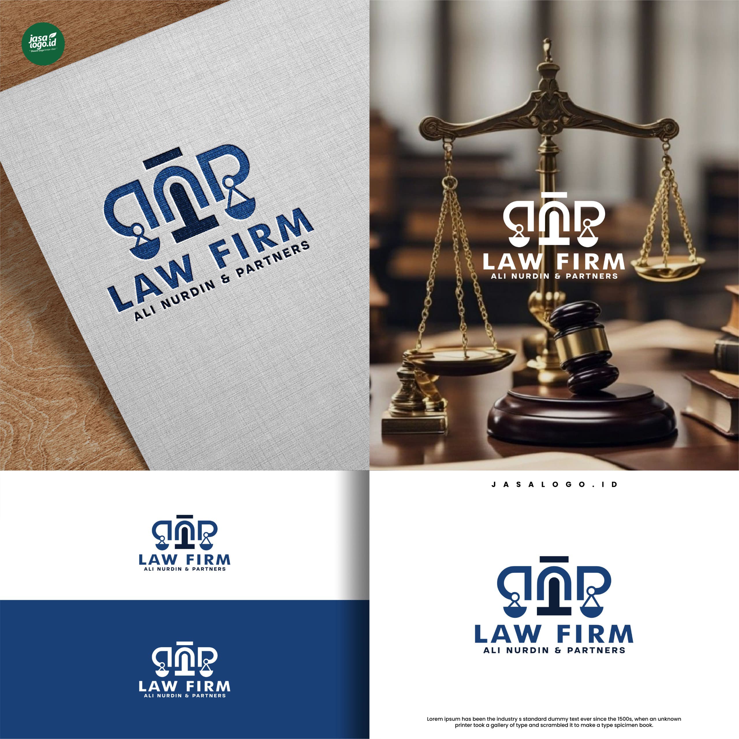 Desain Logo Firma Hukum Law Firm Ali Nurdin & Partners