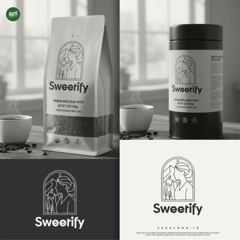 Desain Logo Brand Kopi Sweetify